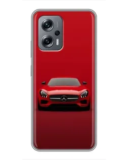 Чехол для Xiaomi POCO X4 GT с картинкой «Красный Mercedes AMG»