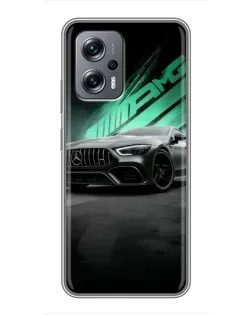 Чехол для Xiaomi POCO X4 GT с картинкой «Темный Mercedes AMG»