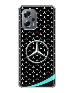 Чехол для Xiaomi POCO X4 GT с картинкой «Mercedes — бирюзовый акцент»