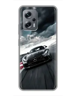 Чехол для Xiaomi POCO X4 GT с картинкой «Гоночный Mercedes AMG»