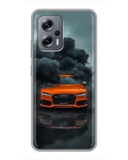 Чехол для Xiaomi POCO X4 GT с картинкой «Audi в облаках дыма»
