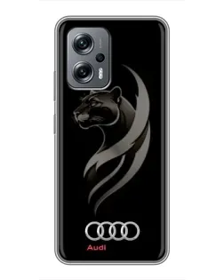 Чехол для Xiaomi POCO X4 GT с картинкой «Графика — пантера и Audi»