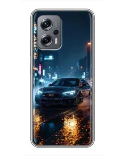 Чехол для Xiaomi POCO X4 GT с картинкой «Ночной город и Audi»