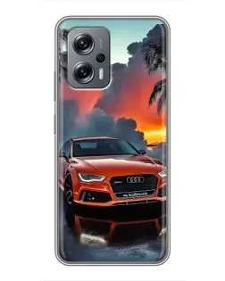 Чехол для Xiaomi POCO X4 GT с картинкой «Audi — закат»