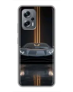 Чехол для Xiaomi POCO X4 GT с картинкой «Lamborghini золотые линии»