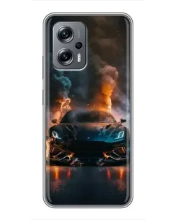 Чехол для Xiaomi POCO X4 GT с картинкой «Lamborghini дымная эстетика»
