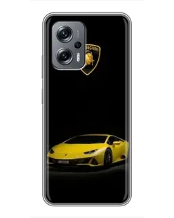 Чехол для Xiaomi POCO X4 GT с картинкой «Lamborghini желтый акцент»