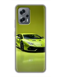 Чехол для Xiaomi POCO X4 GT с картинкой «Салатовый Lamborghini Huracan»
