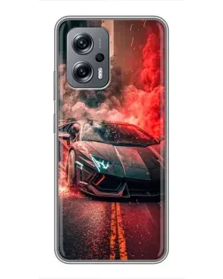 Чехол для Xiaomi POCO X4 GT с картинкой «Lamborghini красный дым»