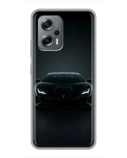 Чехол для Xiaomi POCO X4 GT с картинкой «Черный Lamborghini Aventador»