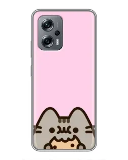 Чохол для Xiaomi POCO X4 GT з картинкою «Pusheen та печиво» Чохол для Xiaomi POCO X4 GT з картинкою «Pusheen та печиво»
