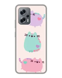 Чехол для Xiaomi POCO X4 GT с картинкой «Pusheen трио»