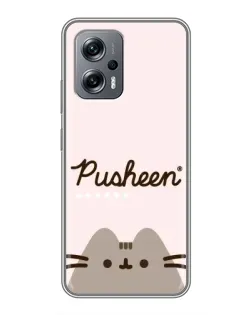 Чехол для Xiaomi POCO X4 GT с картинкой «Pusheen логотип»