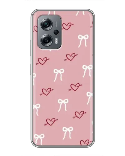 Чехол для Xiaomi POCO X4 GT с картинкой «Сердца и банты»