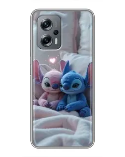 Чехол для Xiaomi POCO X4 GT с картинкой «Плюшевые Стич Ангел»