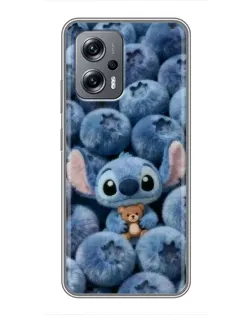 Чехол для Xiaomi POCO X4 GT с картинкой «Стич и голубика»