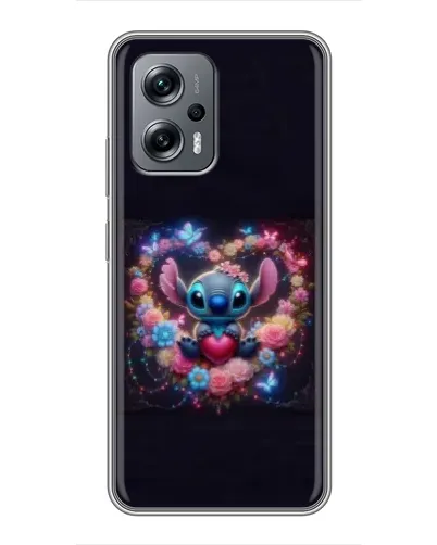 Чехол для Xiaomi POCO X4 GT с картинкой «Stitch в цветах» Чехол для Xiaomi POCO X4 GT с картинкой «Stitch в цветах»