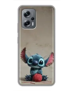 Чехол для Xiaomi POCO X4 GT с картинкой «Стич на коричневом фоне»