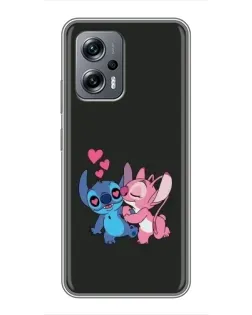 Чехол для Xiaomi POCO X4 GT с картинкой «Анжел целует Стича»