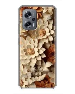 Чохол для Xiaomi POCO X4 GT з картинкою «Бежевий флористичний декор»