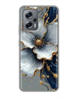 Чехол для Xiaomi POCO X4 GT с картинкой «Белый цветок и золотой флюид» Чехол для Xiaomi POCO X4 GT с картинкой «Белый цветок и золотой флюид»