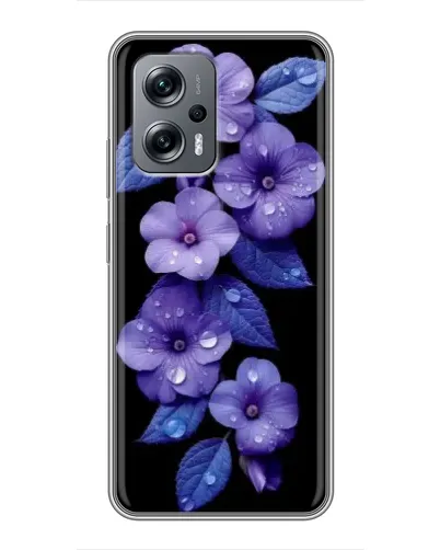 Чохол для Xiaomi POCO X4 GT з картинкою «Фіолетові квіти з росою» Чохол для Xiaomi POCO X4 GT з картинкою «Фіолетові квіти з росою»