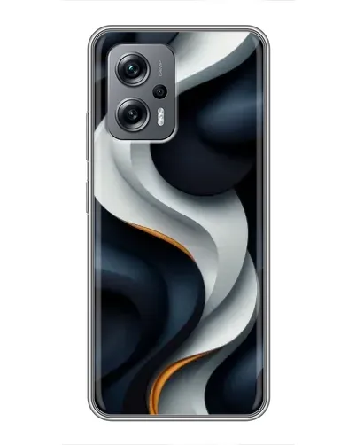 Чехол для Xiaomi POCO X4 GT с картинкой «Объемные черно-белые ленты»