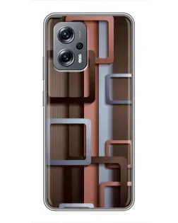 Чохол для Xiaomi POCO X4 GT з картинкою «Коричневі об'ємні квадрати» Чохол для Xiaomi POCO X4 GT з картинкою «Коричневі об'ємні квадрати»