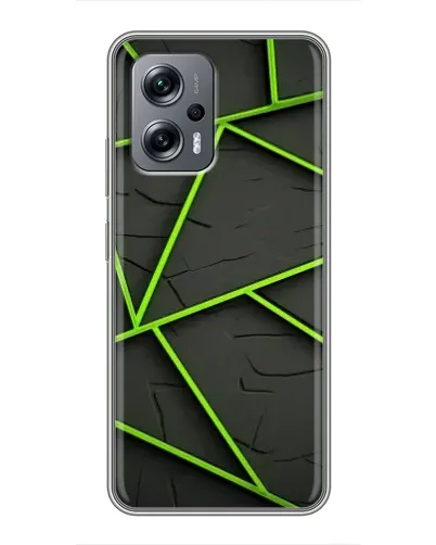 Чехол для Xiaomi POCO X4 GT с картинкой «Зеленые геометрические линии»