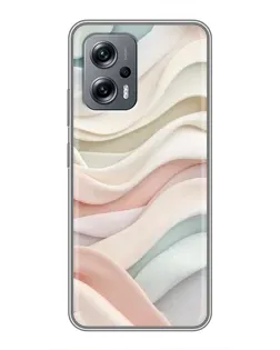 Чехол для Xiaomi POCO X4 GT с картинкой «Пастельные нежные волны»
