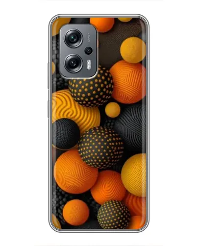 Чехол для Xiaomi POCO X4 GT с картинкой «Объемные оранжевые сферы»