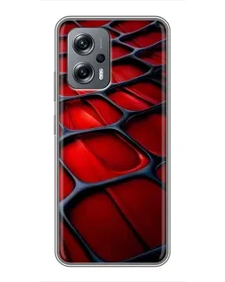 Чехол для Xiaomi POCO X4 GT с картинкой «Красная глянцевая сетка»