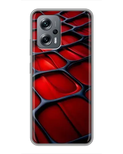 Чехол для Xiaomi POCO X4 GT с картинкой «Красная глянцевая сетка»