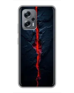 Чехол для Xiaomi POCO X4 GT с картинкой «Kрасная лавовая трещина»
