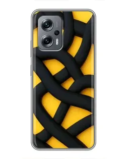 Чехол для Xiaomi POCO X4 GT с картинкой «Черное желтое переплетение»