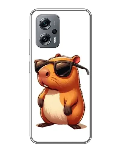 Чехол для Xiaomi POCO X4 GT с картинкой «Капибара в очках»