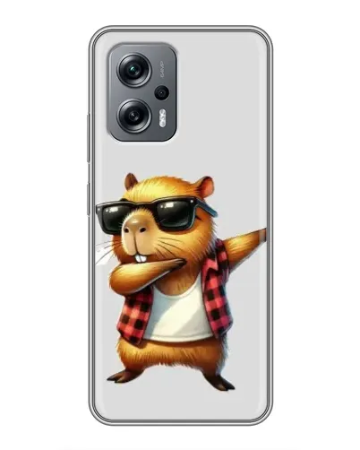 Чехол для Xiaomi POCO X4 GT с картинкой «Капибара рэпер даб»