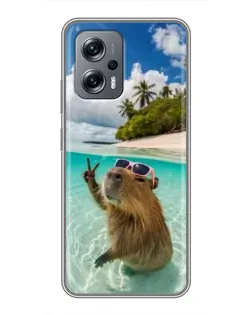 Чохол для Xiaomi POCO X4 GT з картинкою «Капібара на морі»