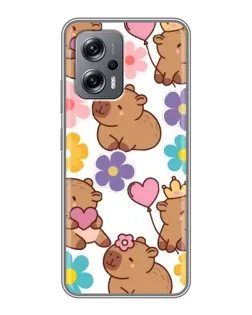 Чохол для Xiaomi POCO X4 GT з картинкою «Квітковий паттерн капібар»