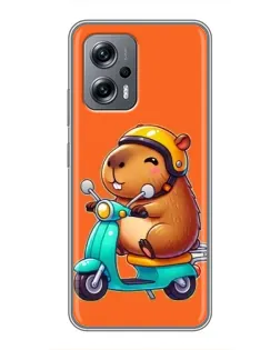 Чохол для Xiaomi POCO X4 GT з картинкою «Капібара на скутері»