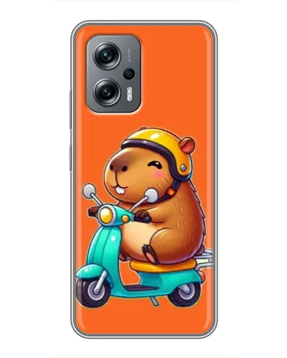 Чехол для Xiaomi POCO X4 GT с картинкой «Капибара на скутере»