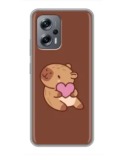Чохол для Xiaomi POCO X4 GT з картинкою «Капібара з серцем»