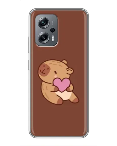 Чехол для Xiaomi POCO X4 GT с картинкой «Капибара с сердцем»