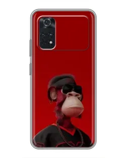 Чохол для Xiaomi POCO X4 Pro 5G з картинкою «Bored Ape в червоному»