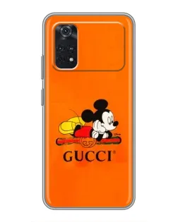 Чехол для Xiaomi POCO X4 Pro 5G с картинкой «Микки Маус Gucci — оранж»