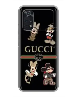Чехол для Xiaomi POCO X4 Pro 5G с картинкой «Gucci — герои Disney и монограмма»