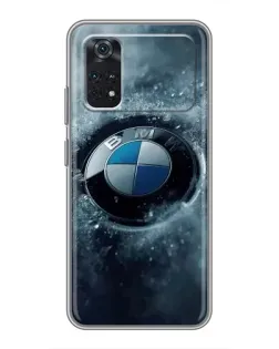 Чехол для Xiaomi POCO X4 Pro 5G с картинкой «Логотип BMW — лед»