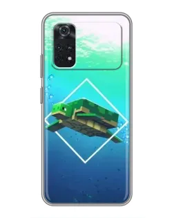 Чехол для Xiaomi POCO X4 Pro 5G с картинкой «Черепаха Minecraft»
