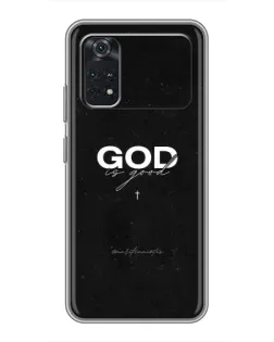 Чехол для Xiaomi POCO X4 Pro 5G с картинкой «GOD — Бог над всем»