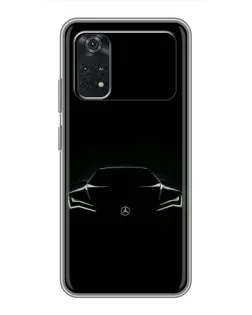 Чехол для Xiaomi POCO X4 Pro 5G с картинкой «Mercedes — силуэт авто»